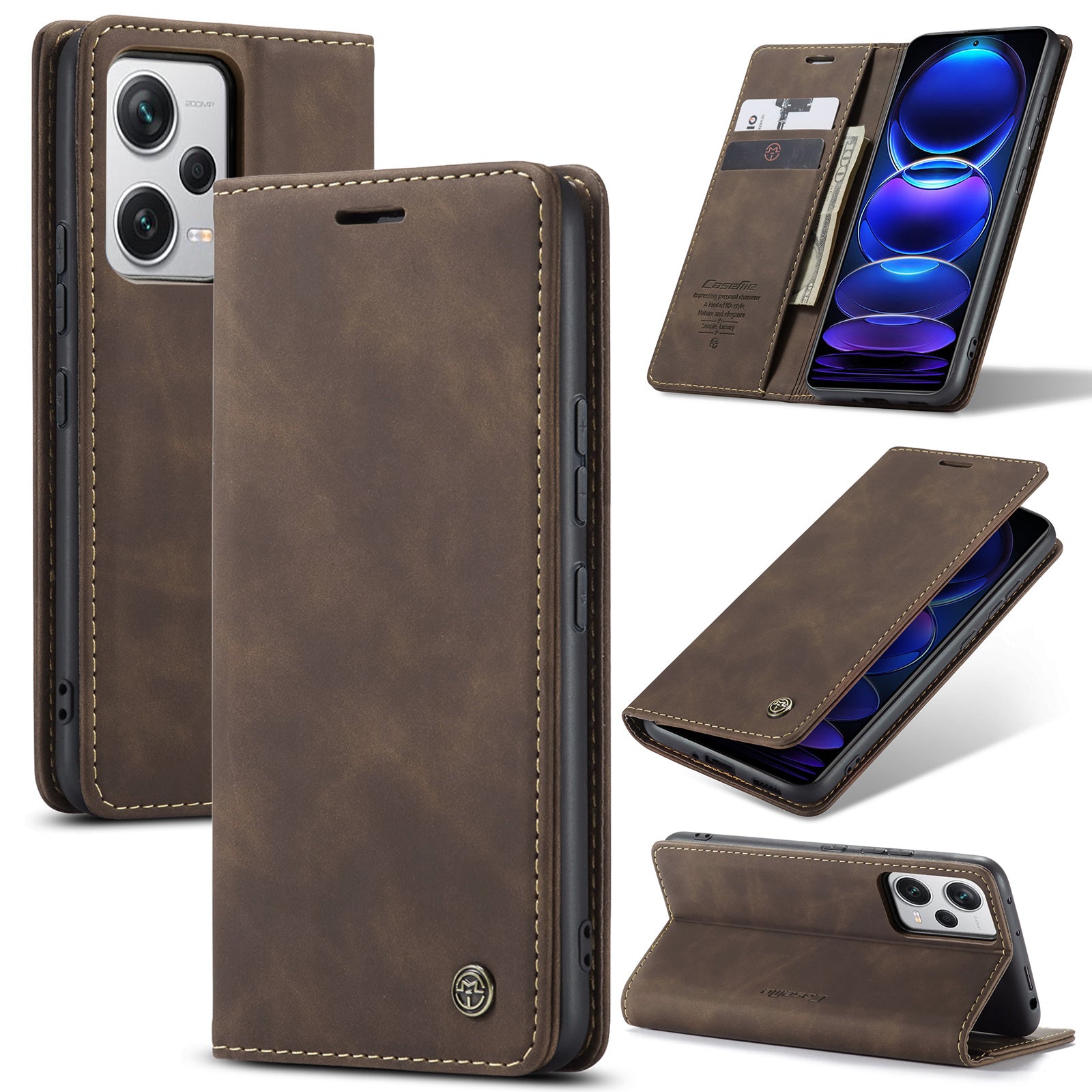 CASEME 013 Series Phone Shell for Xiaomi Redmi Note 12 Pro 5G PU Leather Case Wallet Stand Cover CASEME 013 Series Phone Shell for Xiaomi Redmi Note 12 Pro 5G PU Leather Case Wallet Stand Cover
